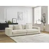 Image de Canapé droit fixe 3 places LEONARD velours côtelé beige BOBOCHIC