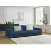 Image de Canapé droit fixe 3 places LEONARD velours côtelé bleu foncé BOBOCHIC