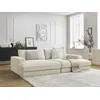 Image de Canapé droit fixe 4 places LEONARD assise profonde velours côtelé beige BOBOCHIC