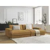 Image de Canapé droit fixe 4 places LEONARD assise profonde velours côtelé jaune BOBOCHIC