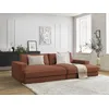 Image de Canapé droit fixe 4 places LEONARD assise profonde velours côtelé orange BOBOCHIC