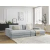Image de Canapé droit fixe 4 places LEONARD assise profonde velours côtelé gris clair BOBOCHIC