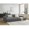 Image de Canapé droit fixe 4 places LEONARD assise profonde velours côtelé gris foncé BOBOCHIC