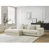 Image de Canapé d'angle fixe LEONARD velours côtelé beige angle gauche BOBOCHIC 4 places