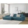 Image de Canapé d'angle fixe LEONARD velours côtelé bleu clair angle gauche BOBOCHIC 4 places