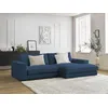 Image de Canapé d'angle fixe LEONARD velours côtelé bleu foncé angle droit BOBOCHIC 4 places