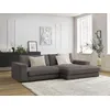 Image de Canapé d'angle fixe LEONARD velours côtelé marron angle droit BOBOCHIC 4 places