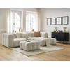 Image de Canapé d'angle fixe CLOUD avec pouf beige angle droit BOBOCHIC 3 places