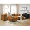 Image de Canapé d'angle fixe CLOUD avec pouf jaune angle droit BOBOCHIC 3 places