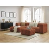 Image de Canapé d'angle fixe CLOUD avec pouf orange angle gauche BOBOCHIC 3 places