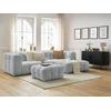 Image de Canapé d'angle fixe CLOUD avec pouf gris clair angle droit BOBOCHIC 3 places