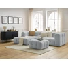 Image de Canapé d'angle fixe CLOUD avec pouf gris clair angle gauche BOBOCHIC 3 places