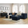 Image de Canapé d'angle fixe CLOUD avec pouf bleu foncé angle gauche BOBOCHIC 3 places