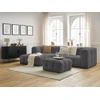 Image de Canapé d'angle fixe CLOUD avec pouf gris foncé angle gauche BOBOCHIC 3 places