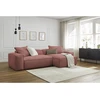 Image de Canapé d'angle réversible ultra moelleux BOHEME velours côtelé rose réversible BOBOCHIC 3 places