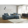 Image de Canapé d'angle réversible ultra moelleux BOHEME velours côtelé bleu réversible BOBOCHIC 3 places
