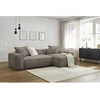 Image de Canapé d'angle réversible ultra moelleux BOHEME velours côtelé taupe réversible BOBOCHIC 3 places
