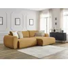 Image de Canapé d'angle convertible coffre LUCIEN gros côtelé doux jaune angle droit BOBOCHIC 4 places