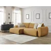 Image de Canapé d'angle convertible coffre LUCIEN gros côtelé doux jaune angle gauche BOBOCHIC 4 places