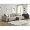 Image de Canapé d'angle convertible coffre LUCIEN gros côtelé doux taupe angle droit BOBOCHIC 4 places