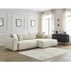 Image de Canapé d'angle convertible coffre LUCIEN tissu lisse beige angle droit BOBOCHIC 4 places