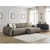 Image de Canapé d'angle convertible coffre LUCIEN tissu lisse taupe angle droit BOBOCHIC 4 places