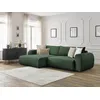 Image de Canapé d'angle convertible coffre LUCIEN tissu lisse vert angle gauche BOBOCHIC 4 places