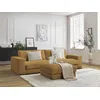 Image de Canapé droit fixe 3 places LEONARD velours côtelé avec pouf jaune BOBOCHIC