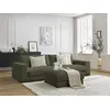 Image de Canapé droit fixe 3 places LEONARD velours côtelé avec pouf vert clair BOBOCHIC