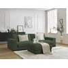Image de Canapé droit fixe 3 places LEONARD velours côtelé avec pouf vert foncé BOBOCHIC