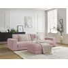 Image de Canapé droit fixe 3 places LEONARD velours côtelé avec pouf violet BOBOCHIC
