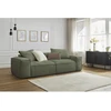 Image de Canapé droit fixe 3 places ultra moelleux BOHEME velours côtelé vert BOBOCHIC