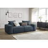 Image de Canapé droit fixe ultra moelleux 3 places BOHEME tissu chiné bleu foncé BOBOCHIC