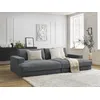 Image de Canapé droit fixe 4 places LEONARD assise profonde tissu texturé gris foncé BOBOCHIC