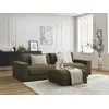 Image de Canapé droit fixe 3 places LEONARD tissu texturé avec pouf vert BOBOCHIC