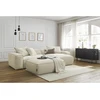 Image de Canapé d'angle réversible ultra moelleux BOHEME velours côtelé avec pouf beige réversible BOBOCHIC 3 places