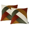 Image de Lot de 2 coussins patchwork réversibles LARA terracotta 60x60 BOBOCHIC