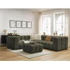 Image de Canapé d'angle réversible CLOUD avec pouf vert réversible BOBOCHIC 5 places