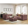 Image de Canapé d'angle réversible CLOUD avec pouf rose réversible BOBOCHIC 5 places