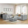 Image de Canapé d'angle réversible CLOUD avec pouf gris clair réversible BOBOCHIC 5 places