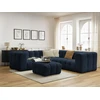 Image de Canapé d'angle réversible CLOUD avec pouf bleu foncé réversible BOBOCHIC 5 places