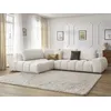 Image de Canapé d'angle fixe EVEREST tissu texturé blanc angle gauche BOBOCHIC 4 places