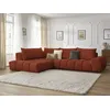 Image de Canapé d'angle fixe EVEREST tissu texturé orange angle gauche BOBOCHIC 4 places