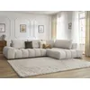 Image de Canapé d'angle fixe EVEREST tissu texturé beige angle droit BOBOCHIC 4 places