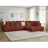 Image de Canapé d'angle fixe EVEREST tissu texturé orange angle droit BOBOCHIC 4 places