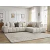 Image de Canapé d'angle fixe EVEREST tissu texturé beige angle droit BOBOCHIC 4 places