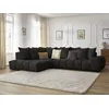 Image de Canapé d'angle fixe EVEREST tissu texturé noir angle gauche BOBOCHIC 4 places