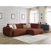 Image de Canapé d'angle L convertible coffre LUCIEN gros côtelé doux orange angle droit BOBOCHIC 3 places