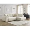 Image de Canapé d'angle L convertible coffre LUCIEN tissu lisse beige angle droit BOBOCHIC 3 places