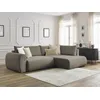 Image de Canapé d'angle L convertible coffre LUCIEN tissu lisse taupe angle droit BOBOCHIC 3 places